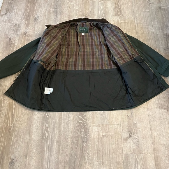 Eddie Bauer Waxed Cotton The Eddie Field Barn Coat Jacket in Army Green Men's XL - Picture 5 of 16